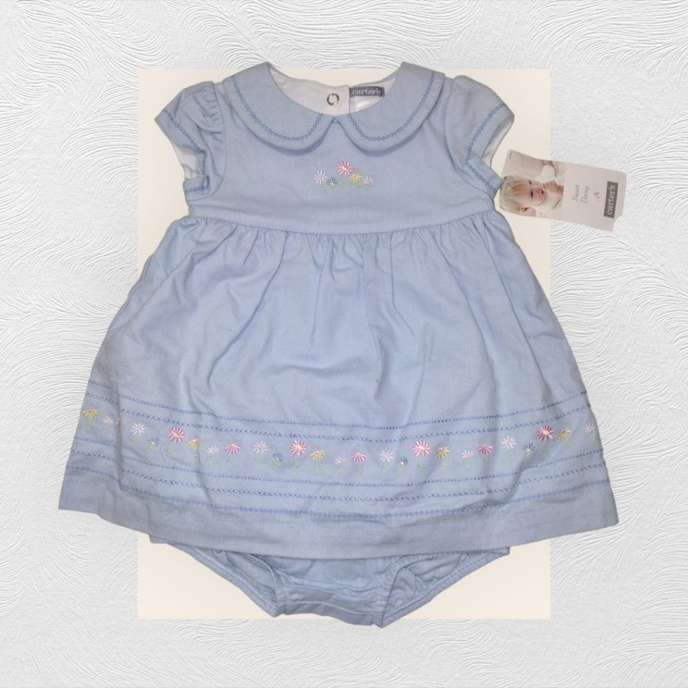 Baby Girl New Vintage Carter's 9 Months Sweet Daisy Dress & Bloomers